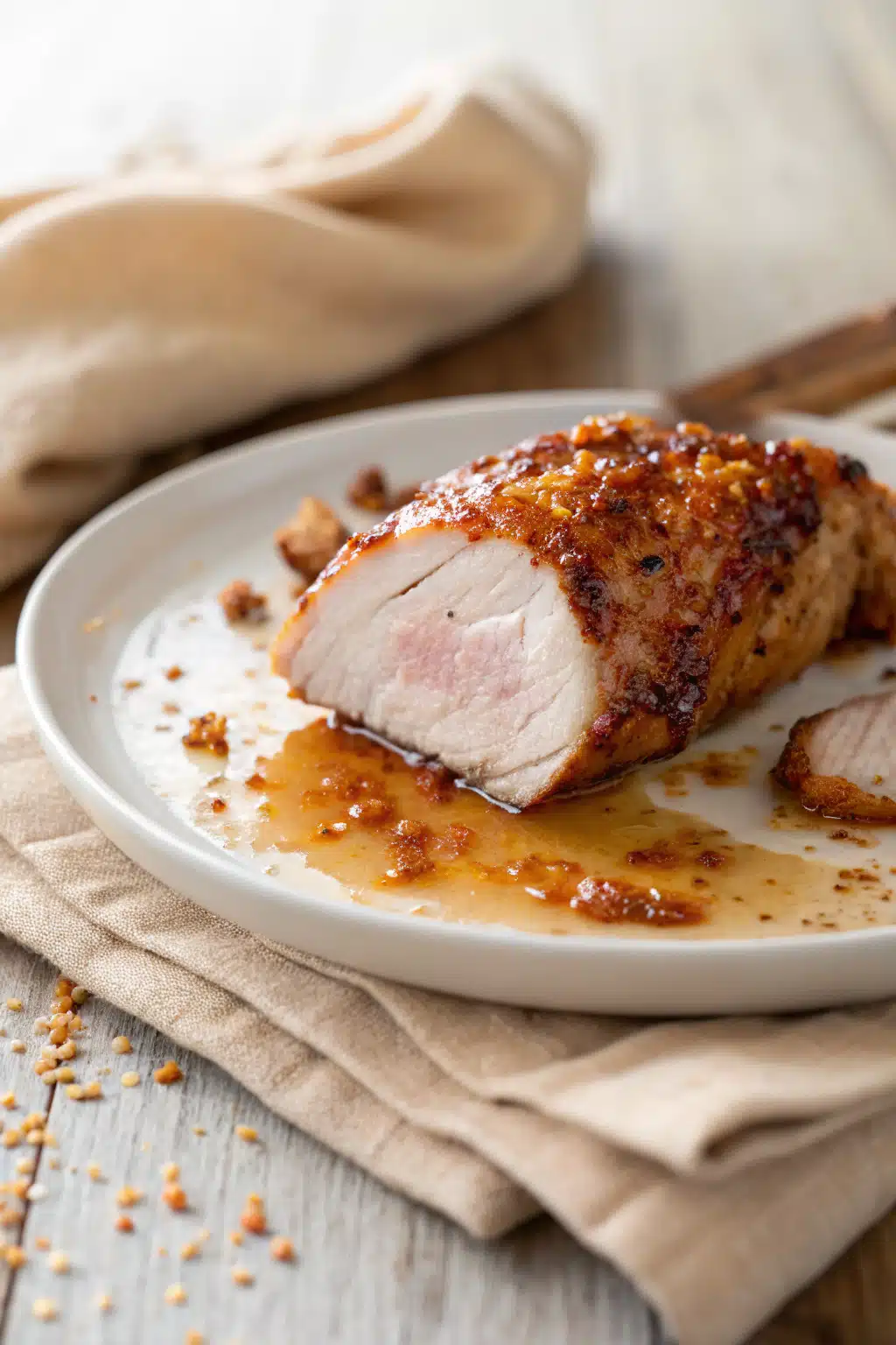 Honey Chipotle Chicken slice on plate showing perfect texture and swirl pattern