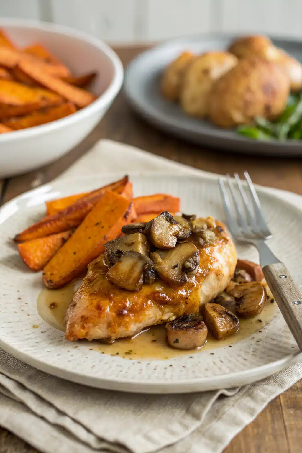 Honey Mustard Chicken ingredients organized and measured on kitchen counter