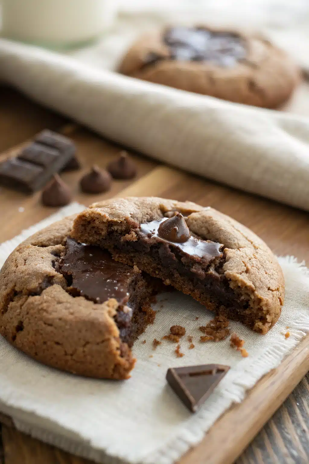 Hot Chocolate Cookies slice on plate showing perfect texture and swirl pattern