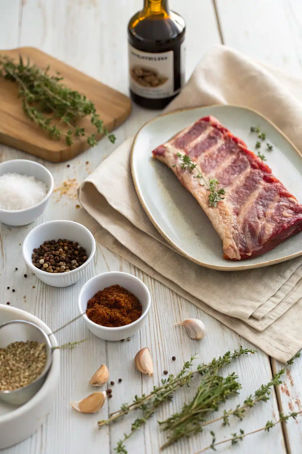 Instant Pot Baby Back Ribs beautifully presented from an overhead angle