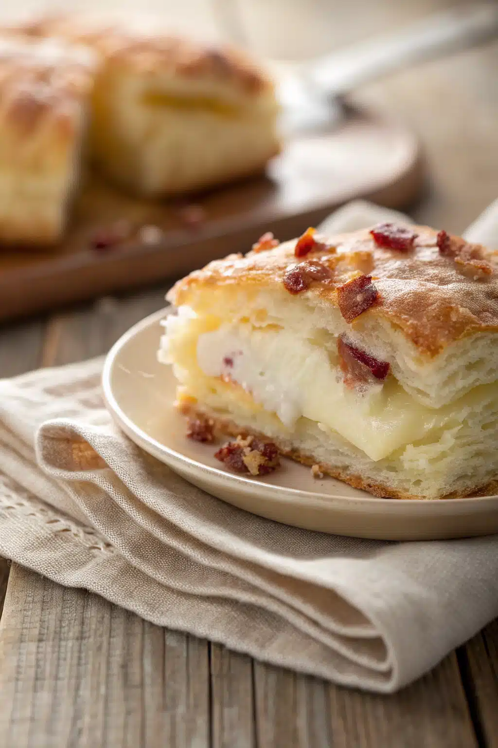 Instant Pot Baked Potatoes slice on plate showing perfect texture and swirl pattern