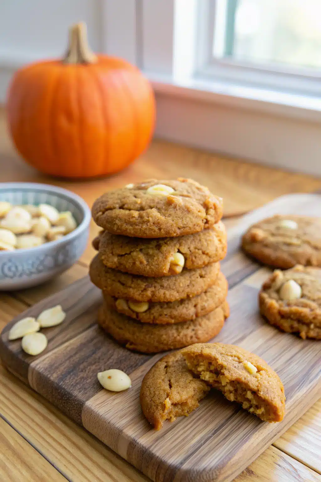 Keto Pumpkin Cookies Recipe slice on plate showing perfect texture and swirl pattern