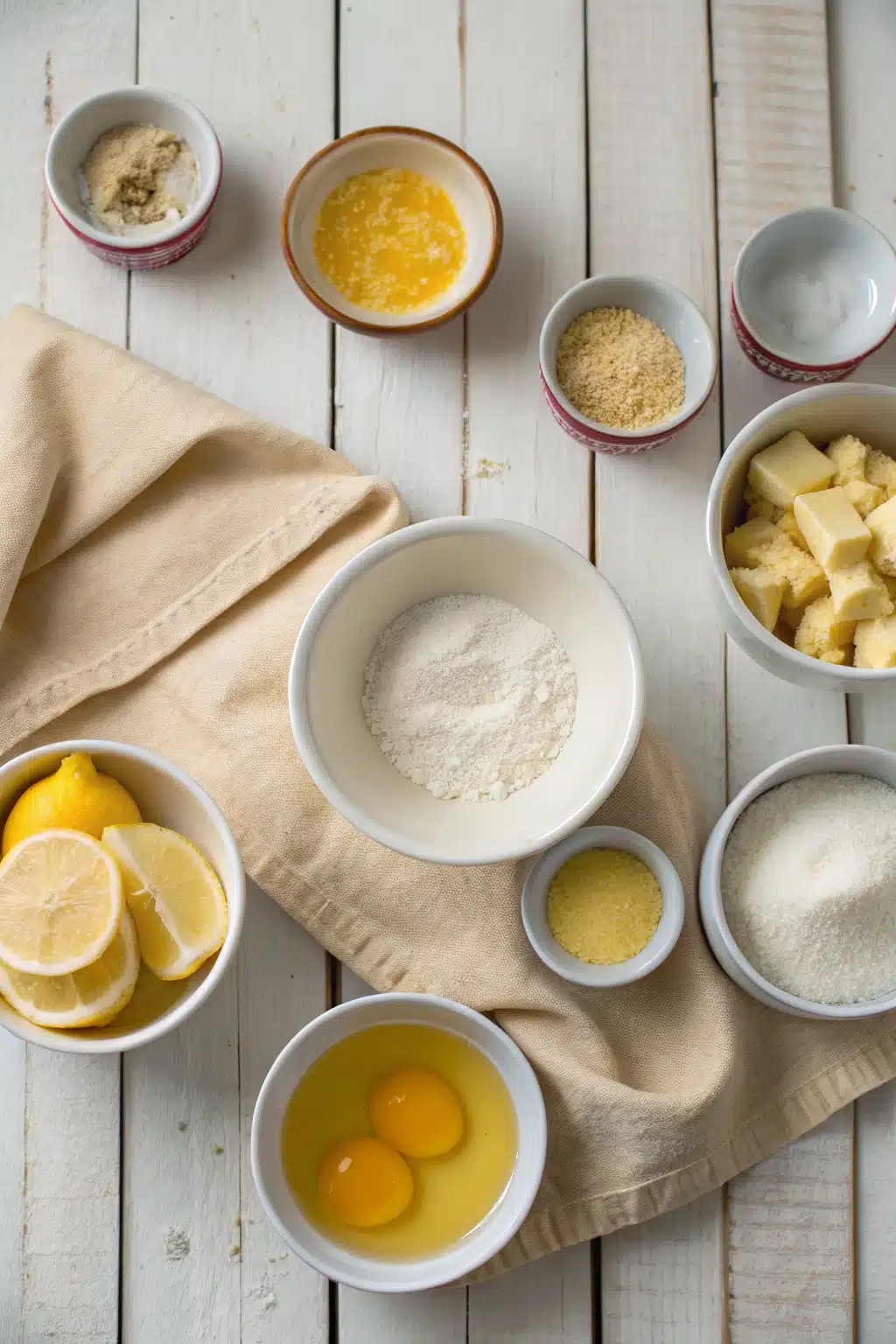 Lemon Bars Recipe beautifully presented from an overhead angle