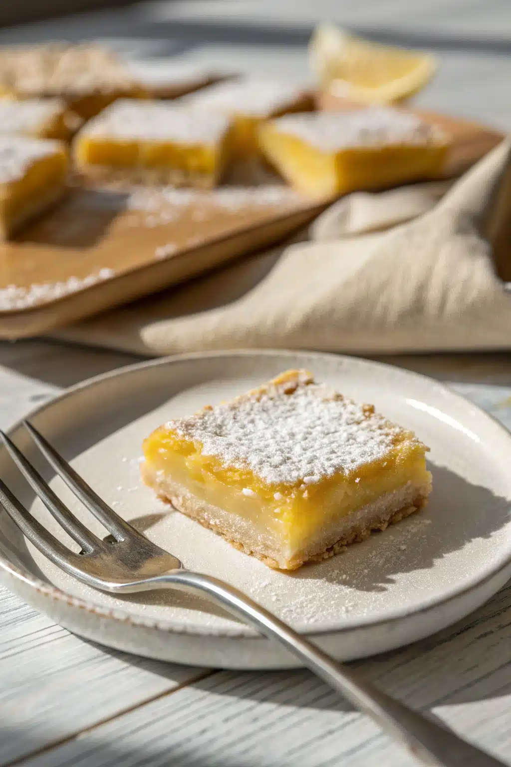 Lemon Bars Recipe ingredients organized and measured on kitchen counter