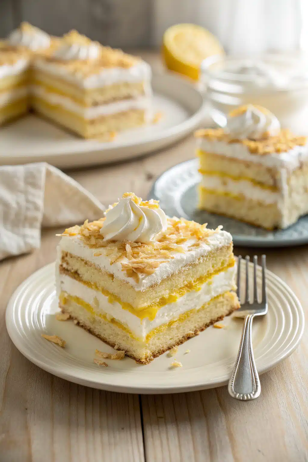 Lemon Icebox Cake ingredients organized and measured on kitchen counter