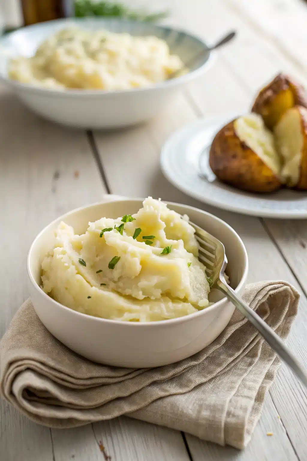 Mashed Potatoes Recipe ingredients organized and measured on kitchen counter