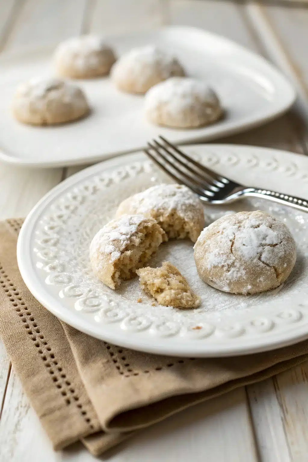 Mexican Wedding Cookies ingredients organized and measured on kitchen counter