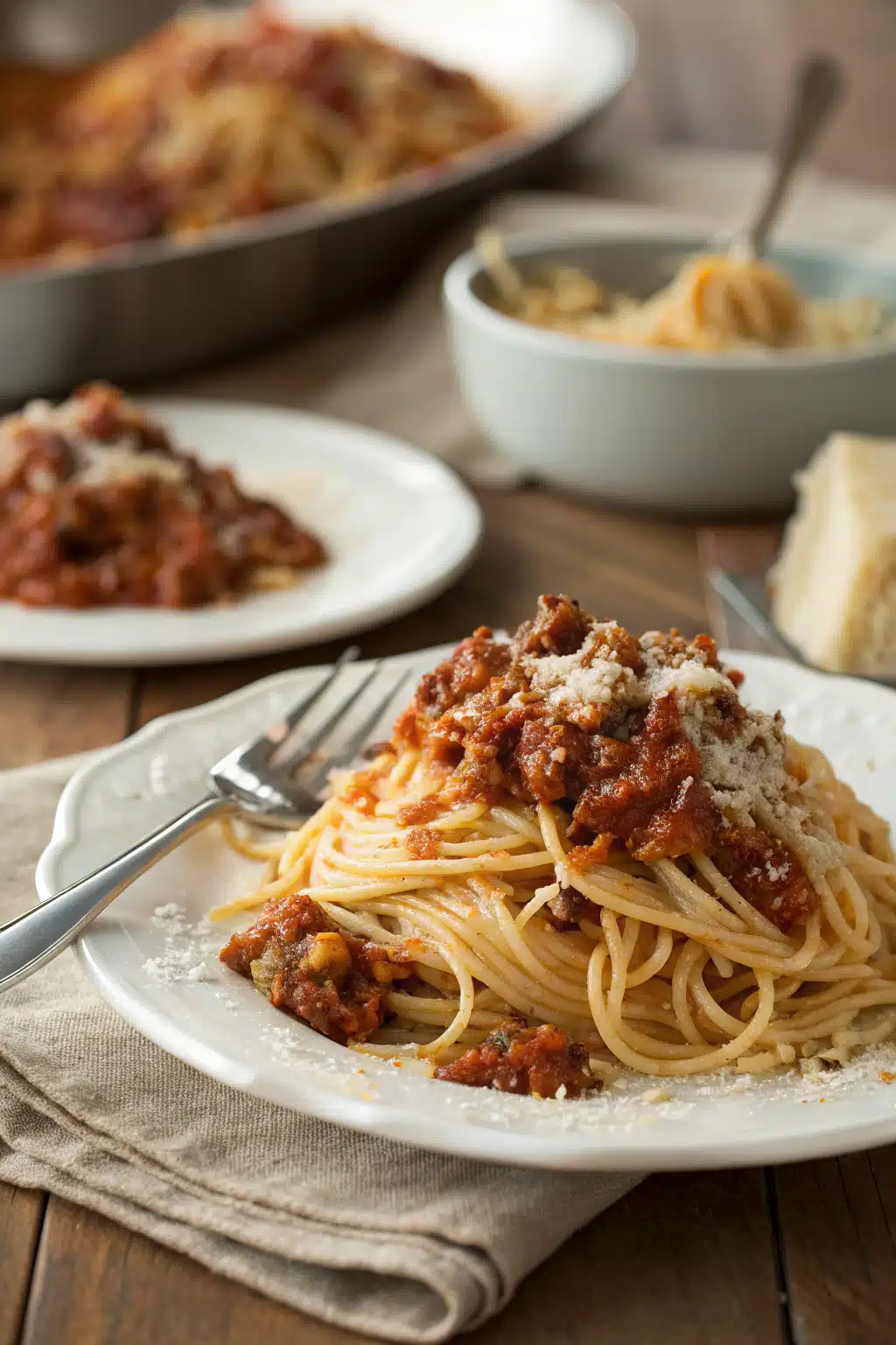 Million Dollar Spaghetti ingredients organized and measured on kitchen counter