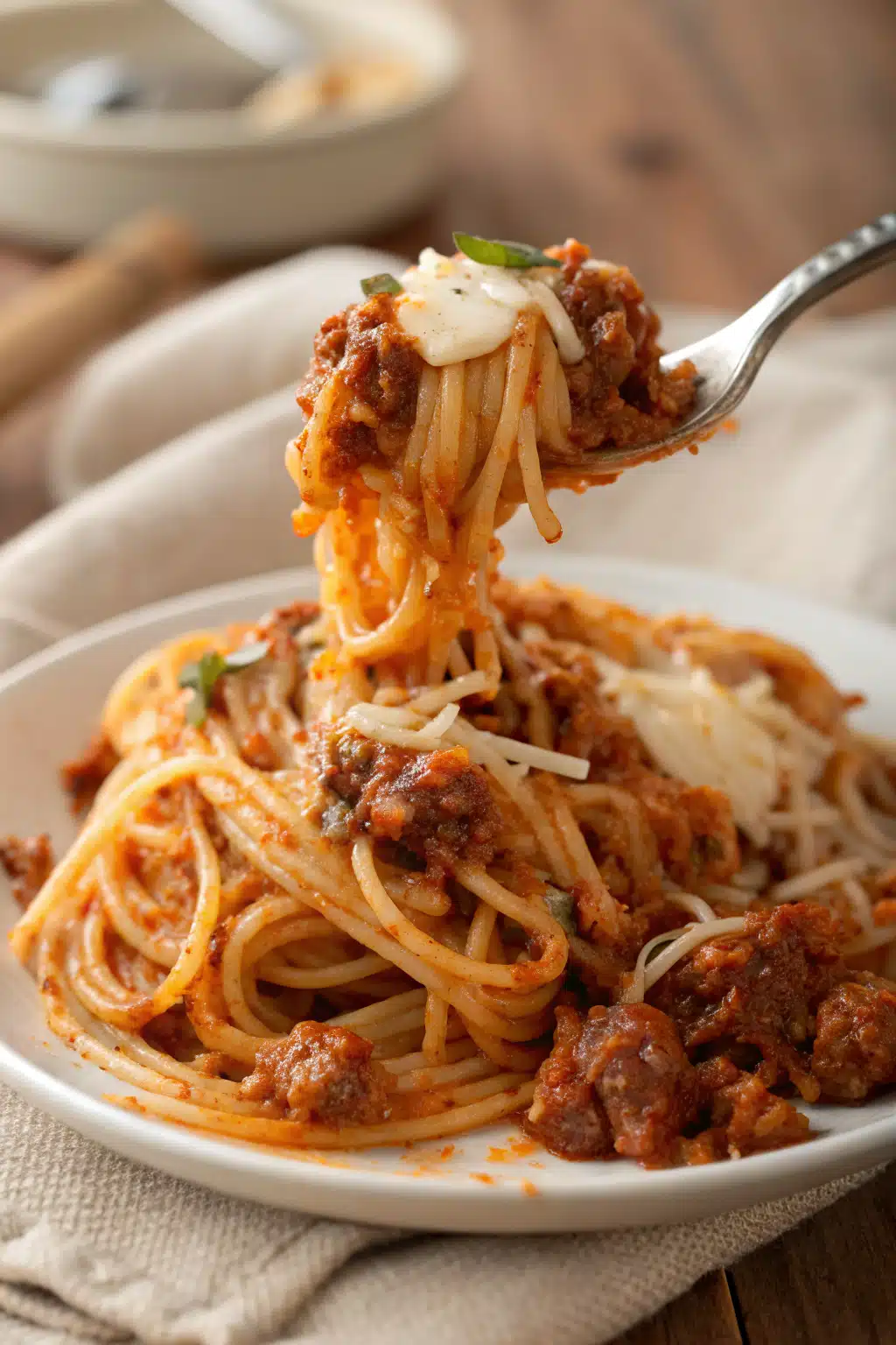 Million Dollar Spaghetti slice on plate showing perfect texture and swirl pattern