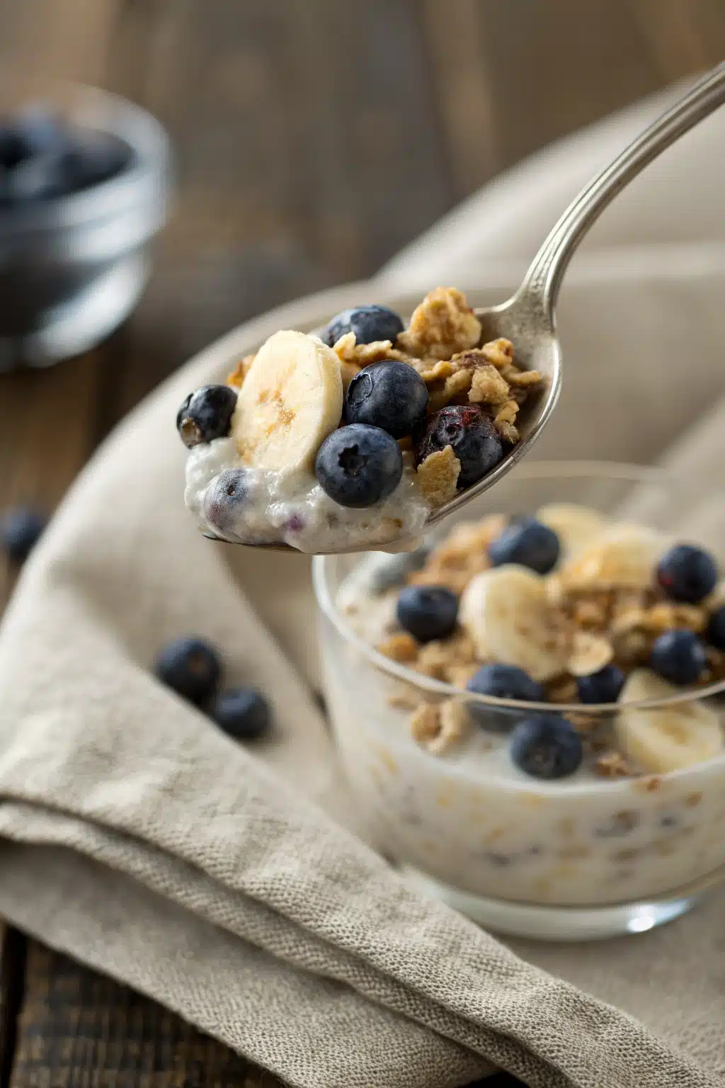 Overnight Oats slice on plate showing perfect texture and swirl pattern
