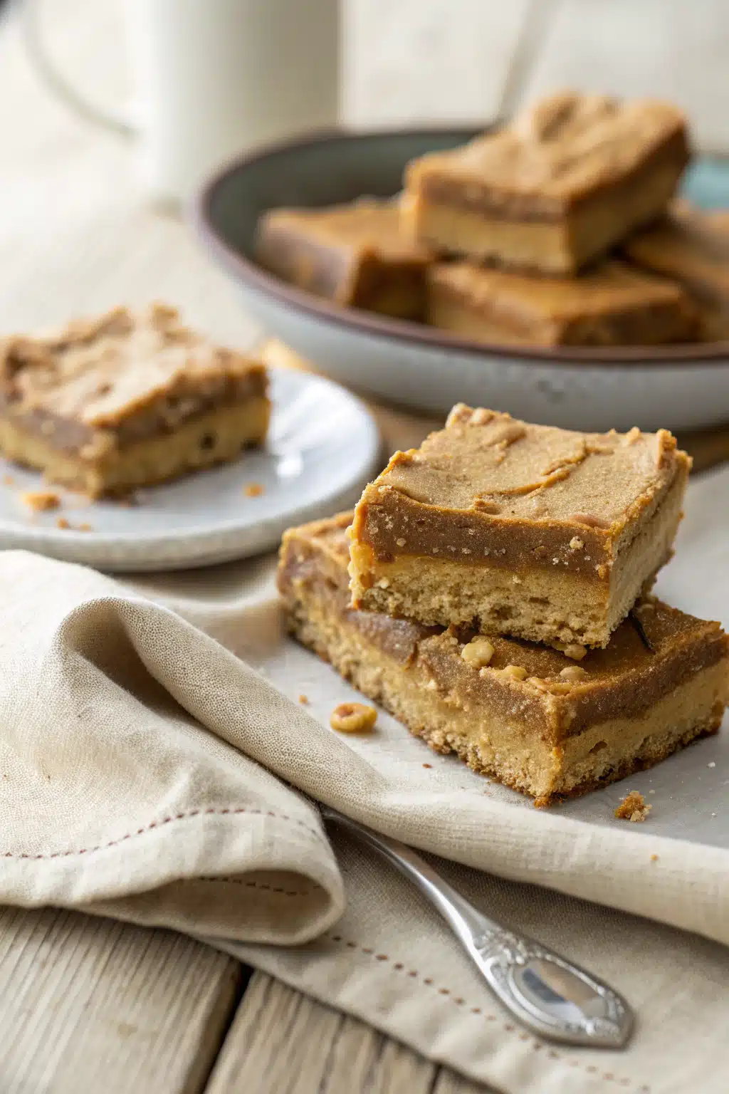 Peanut Butter Bars ingredients organized and measured on kitchen counter