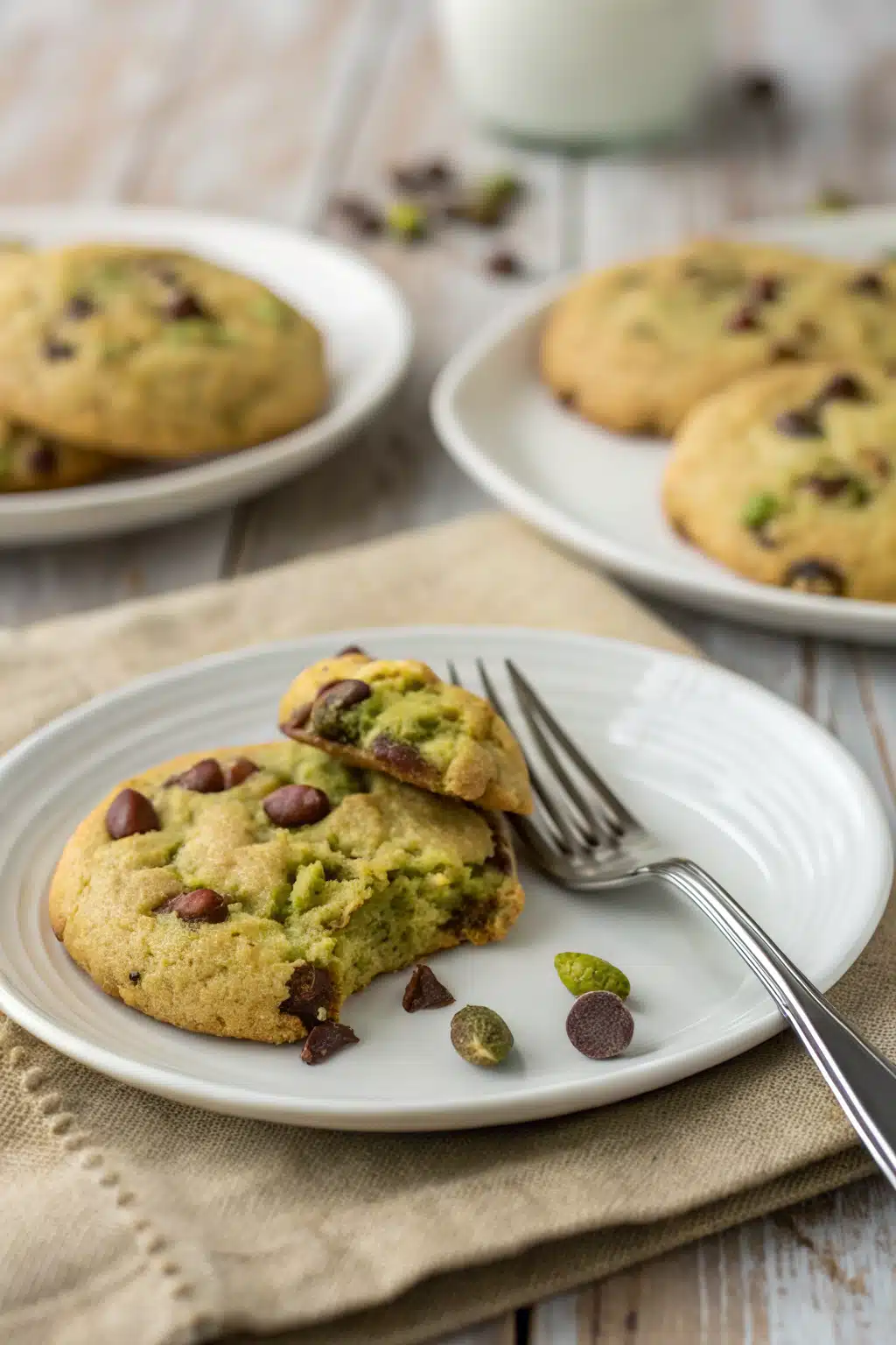 Pistachio Pudding Cookies ingredients organized and measured on kitchen counter