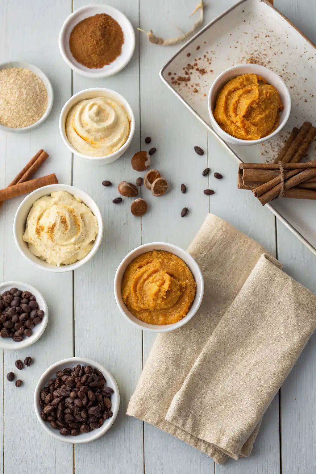 Pumpkin Mousse Recipe beautifully presented from an overhead angle