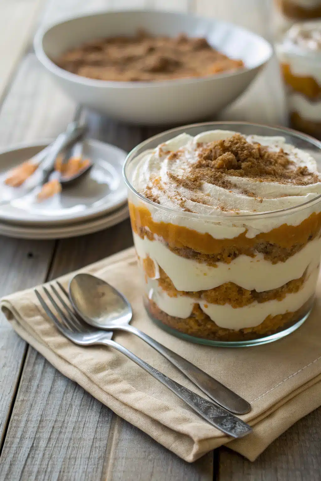 Pumpkin Trifle ingredients organized and measured on kitchen counter