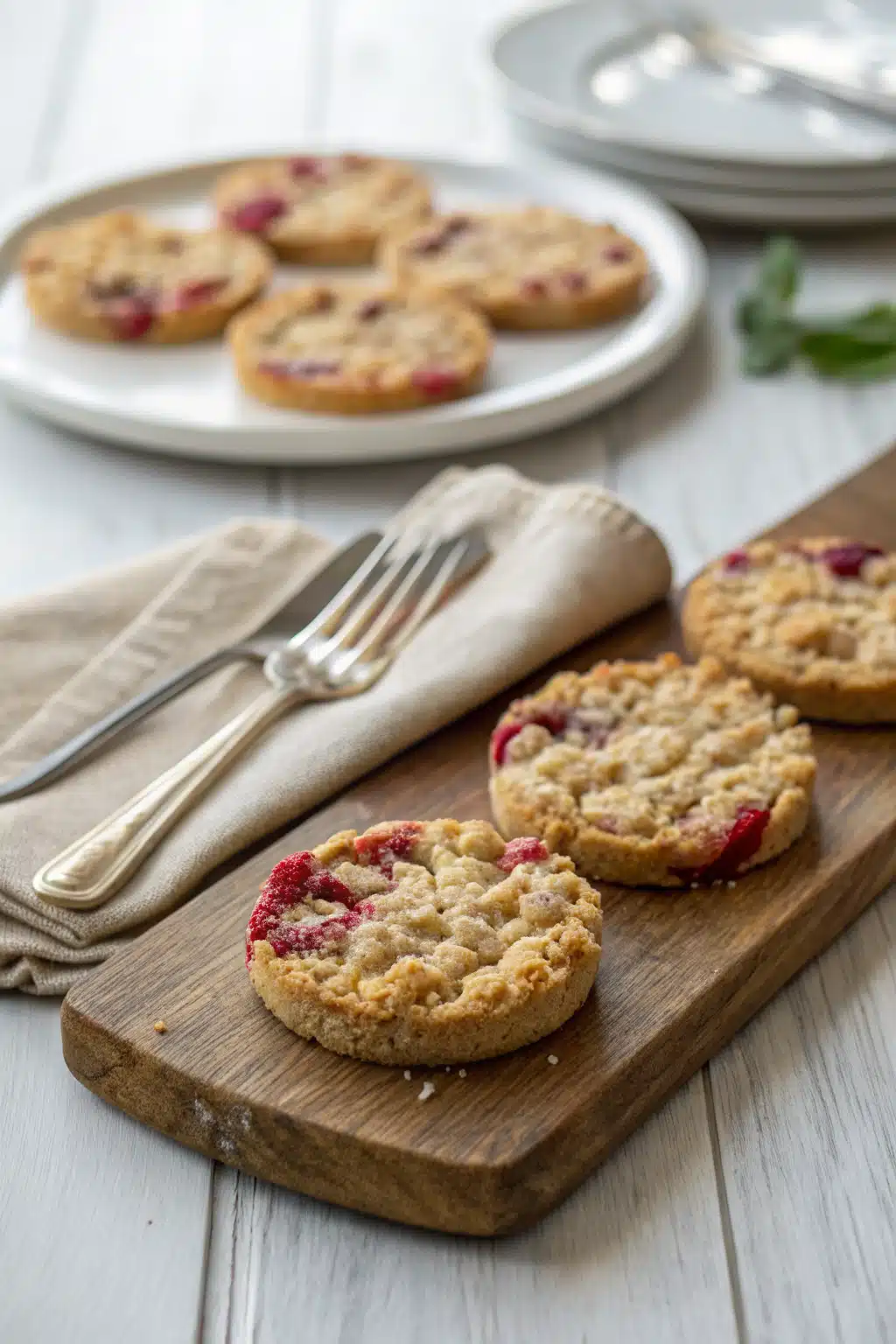 Raspberry Crumble Cookies ingredients organized and measured on kitchen counter