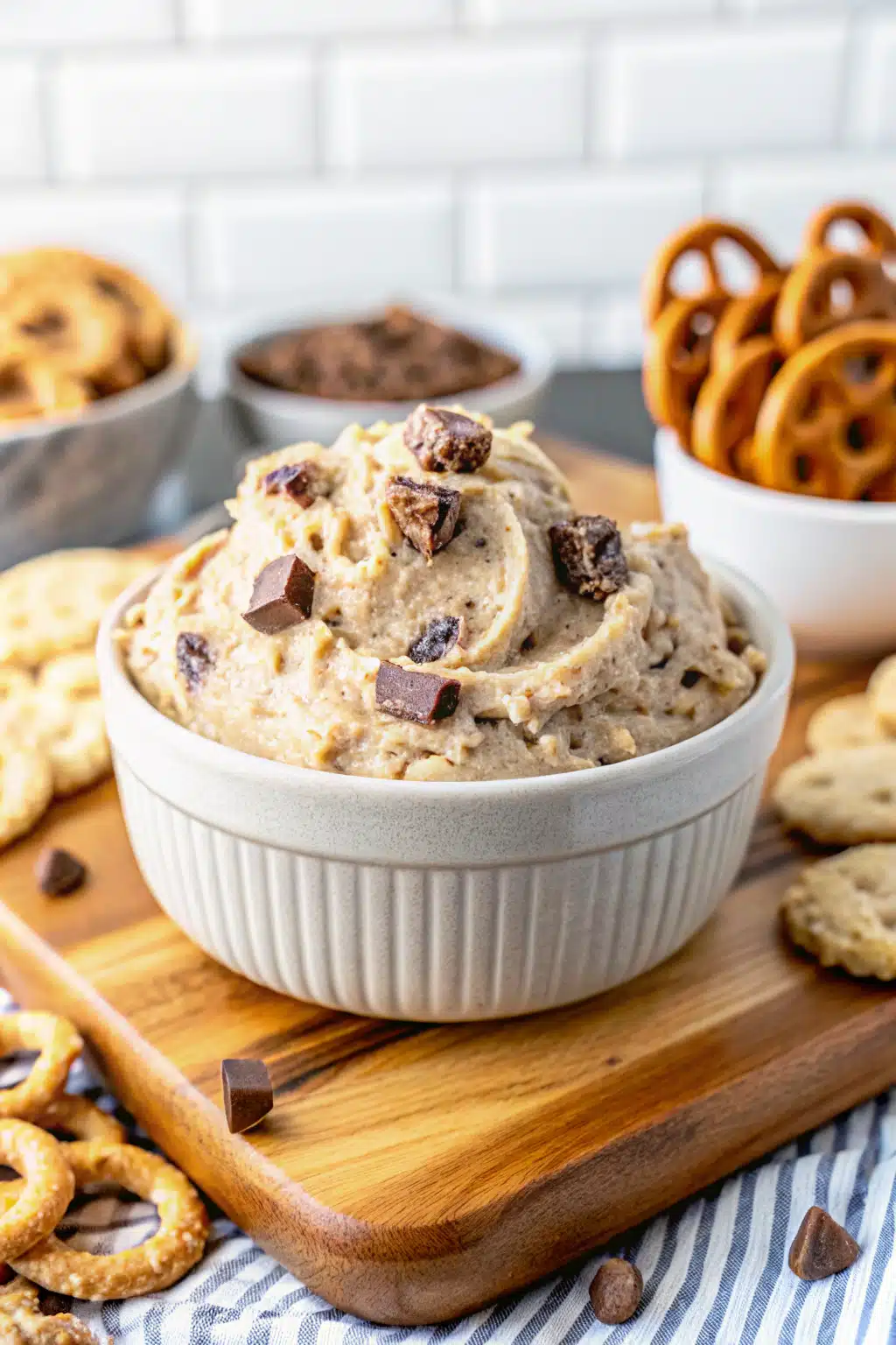 Reese's Peanut Butter Cookie Dough Dip ingredients organized and measured on kitchen counter