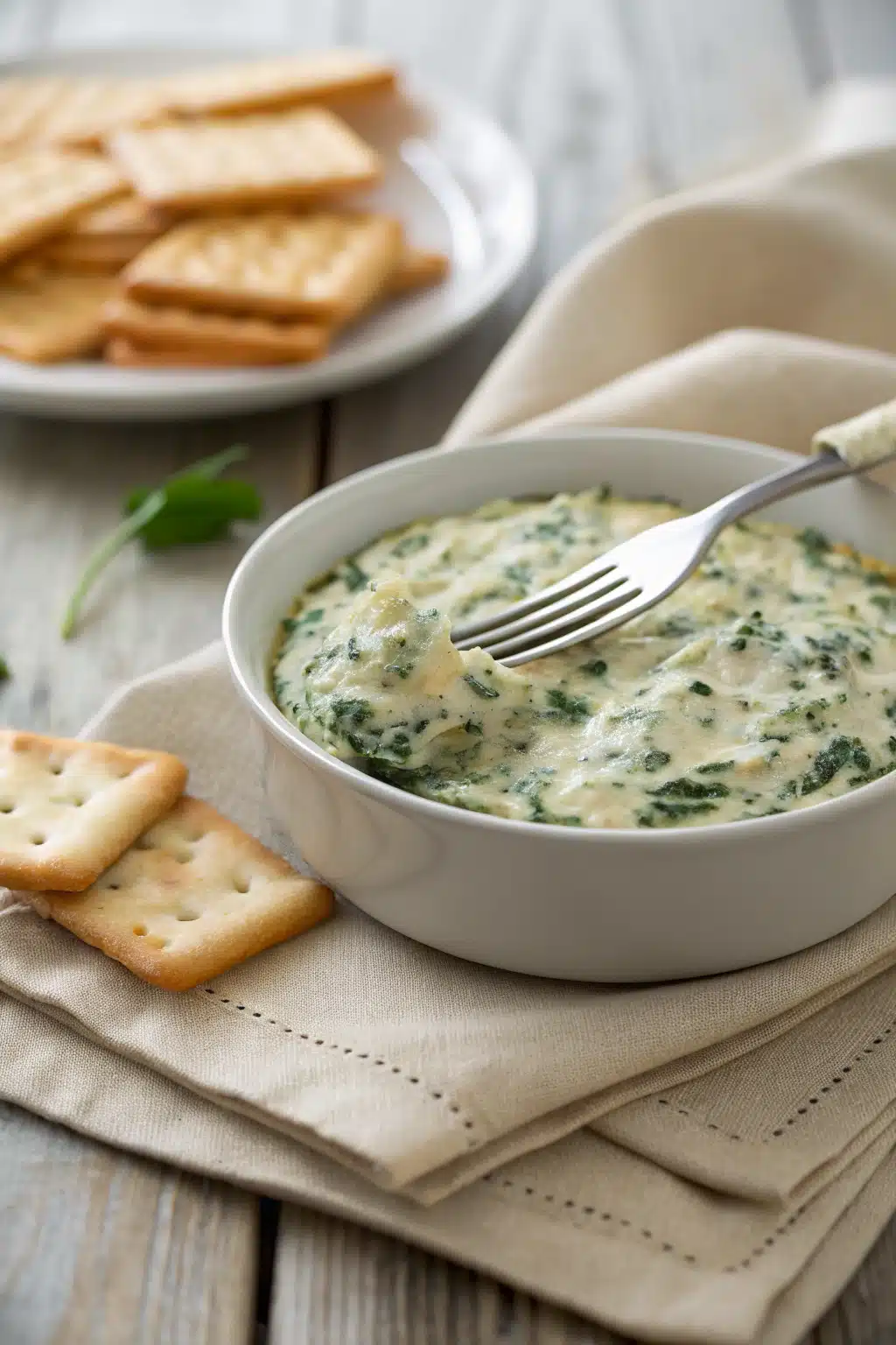 Spinach Dip ingredients organized and measured on kitchen counter