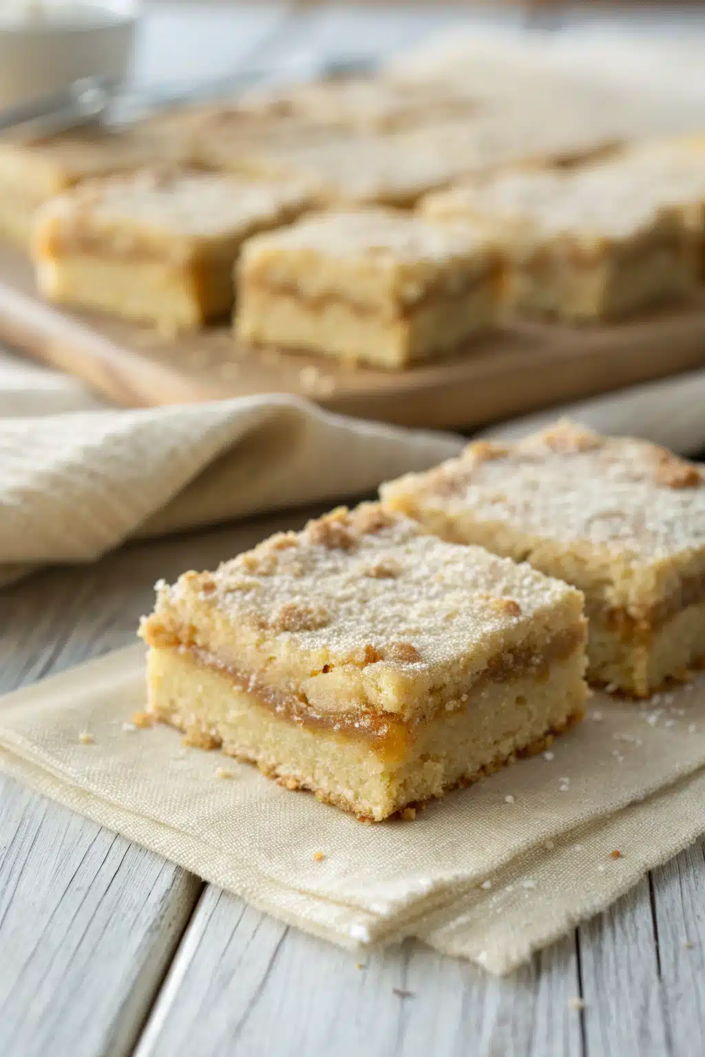 Sugar Cookie Bars slice on plate showing perfect texture and swirl pattern