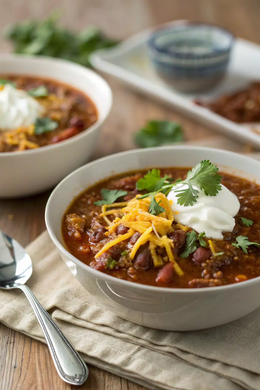 Taco Soup Recipe ingredients organized and measured on kitchen counter