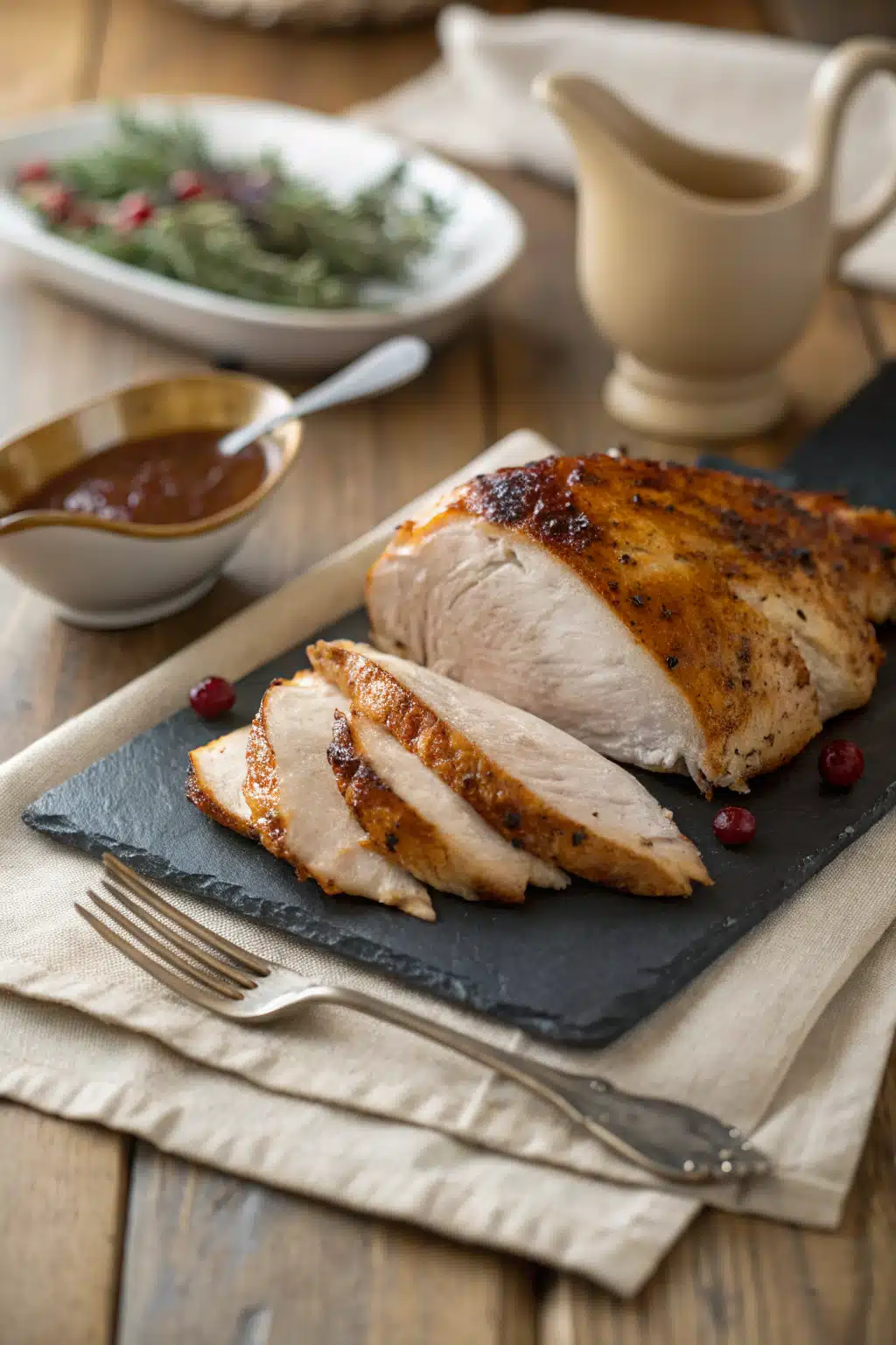 Grilled Thanksgiving Turkey ingredients organized and measured on kitchen counter