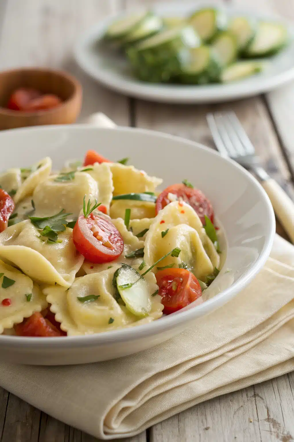 Tortellini Salad Recipe slice on plate showing perfect texture and swirl pattern
