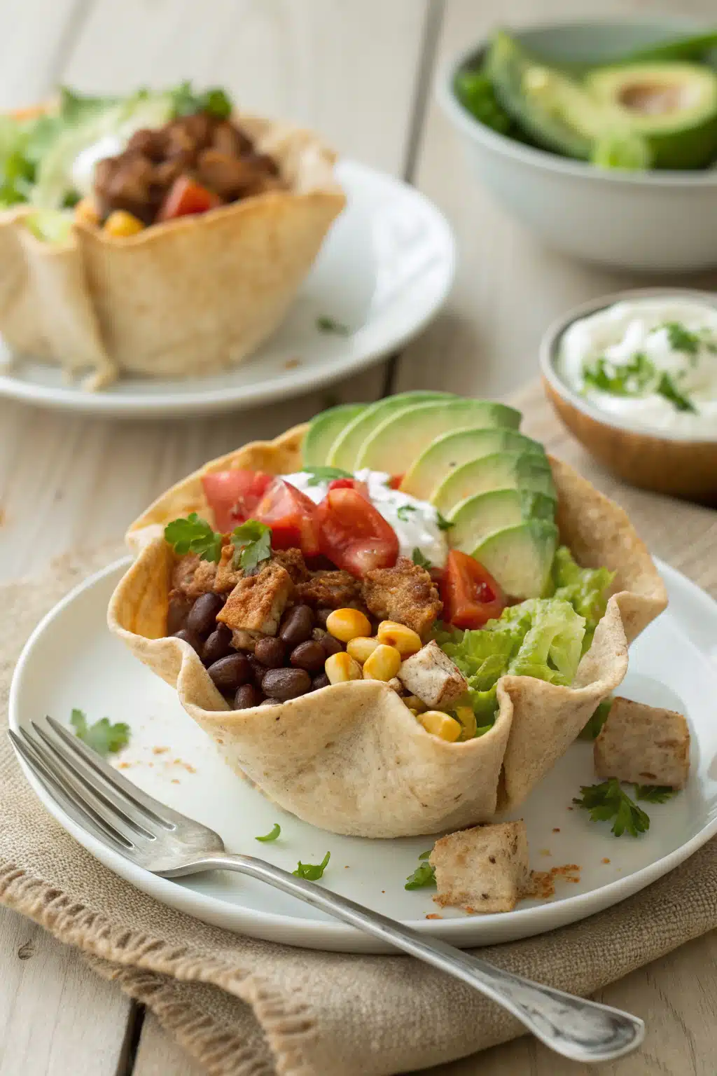 Turkey Taco Burrito Bowls ingredients organized and measured on kitchen counter