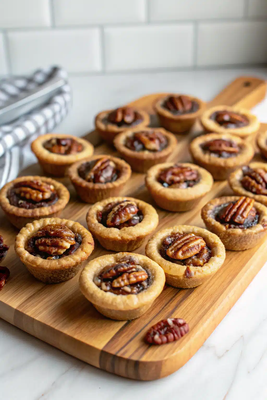 Turtle Cookie Cups beautifully presented from an overhead angle