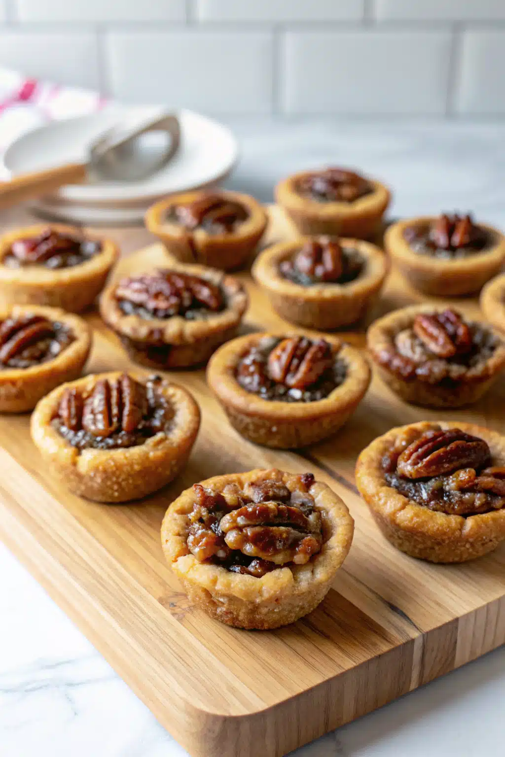 Turtle Cookie Cups ingredients organized and measured on kitchen counter