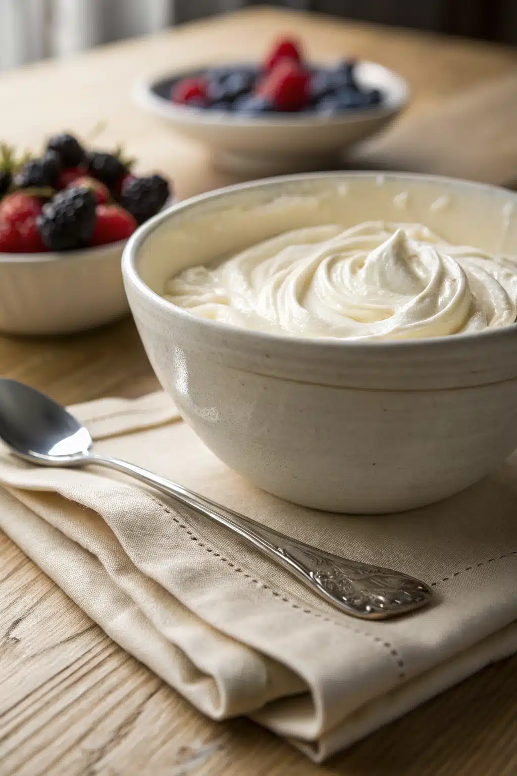 Whipped Cream ingredients organized and measured on kitchen counter