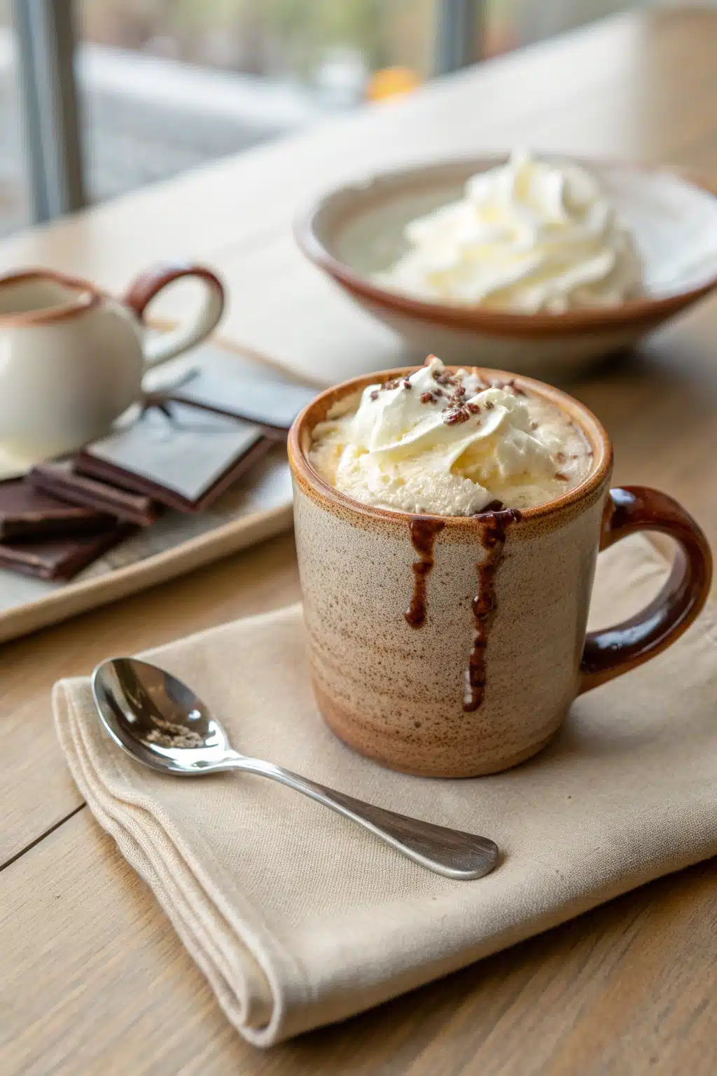 White Hot Chocolate ingredients organized and measured on kitchen counter