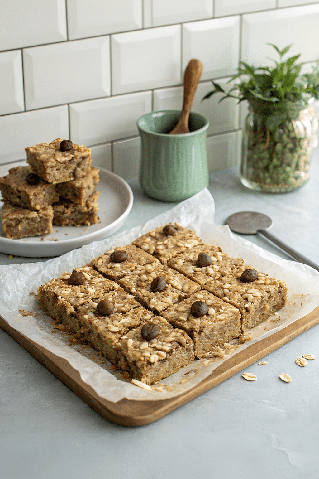 Banana Bread Baked Oatmeal Bars finished dish
