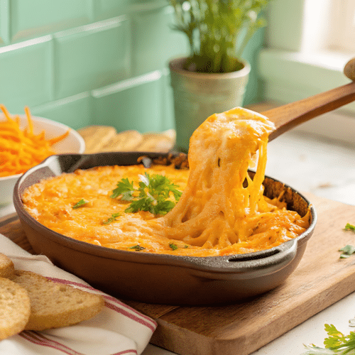 Buffalo Chicken Dip Ready in 30 Minutes finished dish