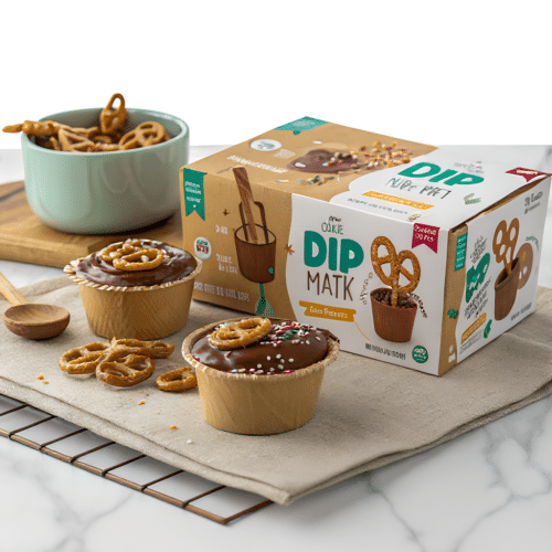 Chocolate caramel pretzel snack cups