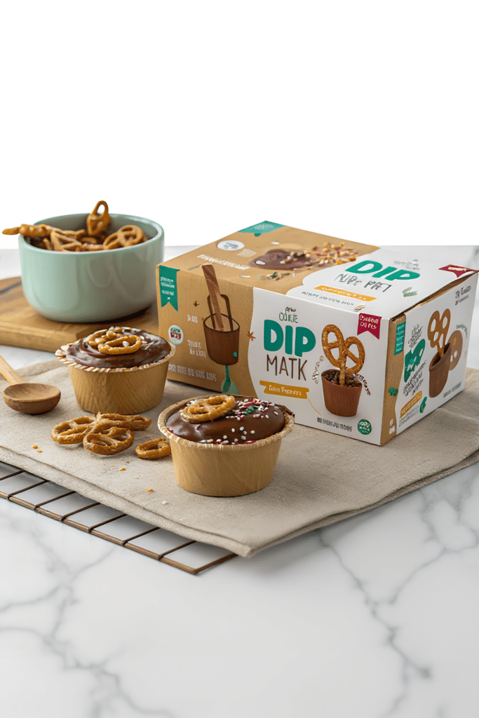 Chocolate caramel pretzel snack cups