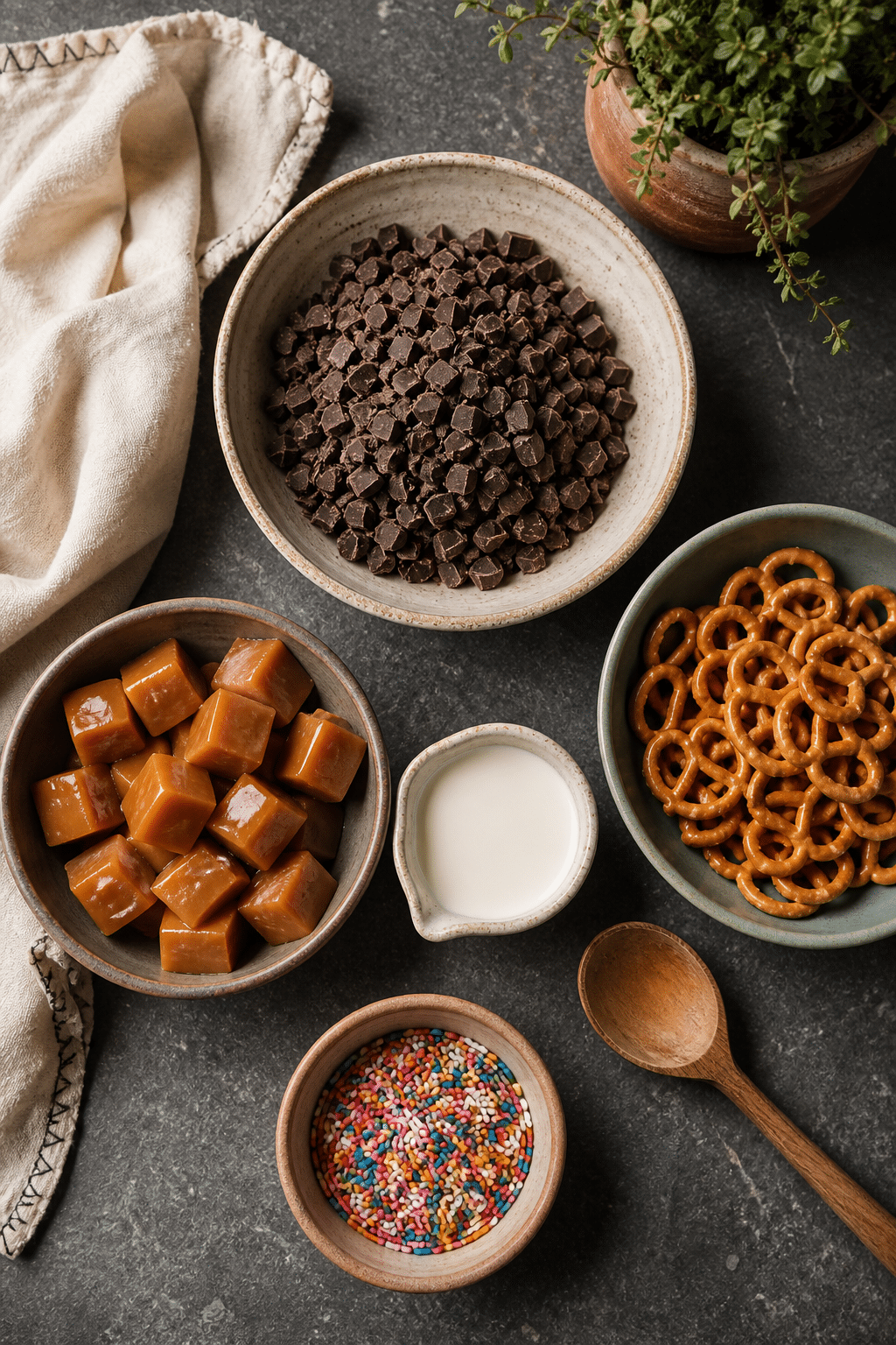 chocolate caramel pretzel snack cups ingredients