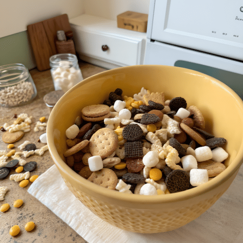 Finished creation story trail mix in the reserved kitchen scene