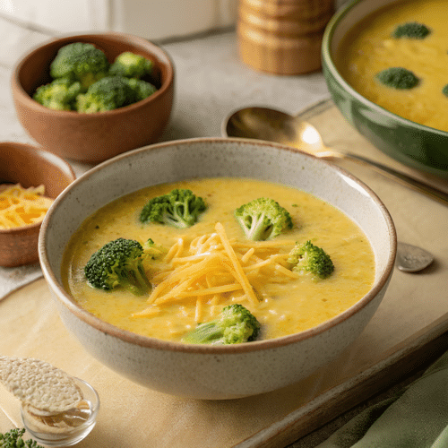 Keto Broccoli Cheese Soup in 35 Minutes finished dish