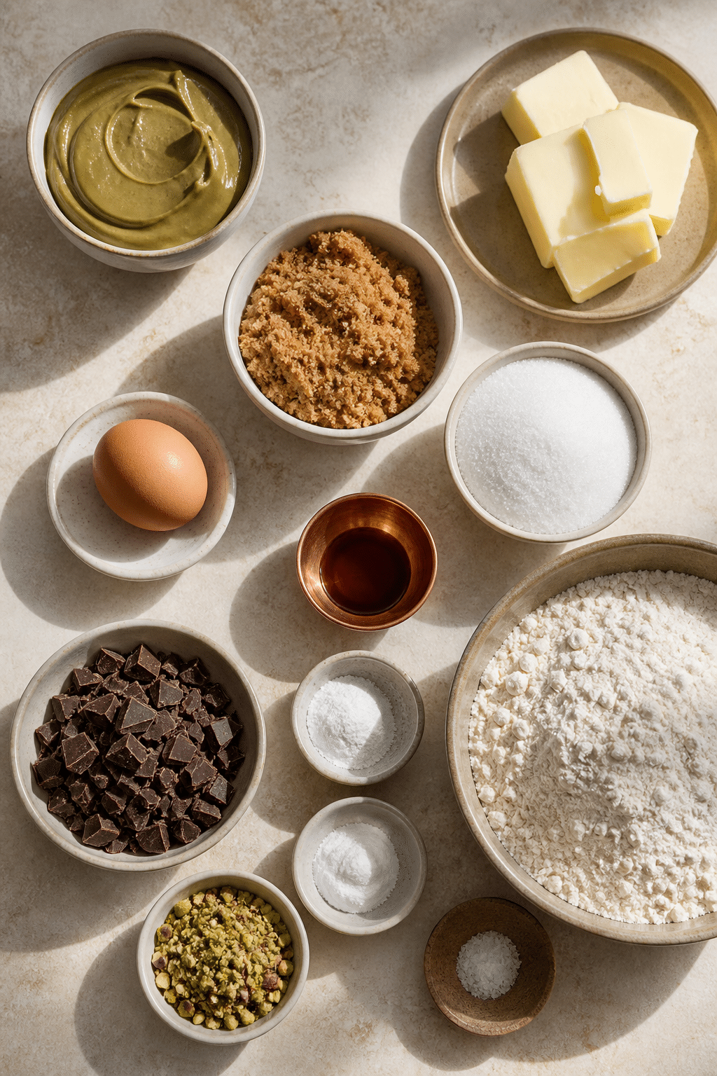 pistachio cream chocolate chip cookies ingredients