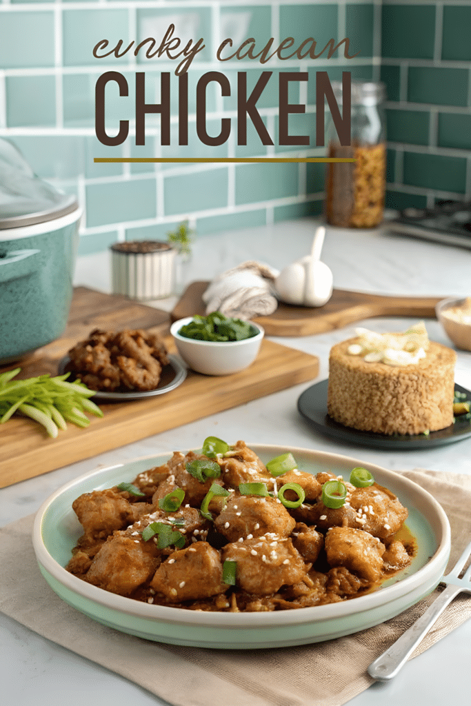 Slow cooker honey sesame chicken with green onions