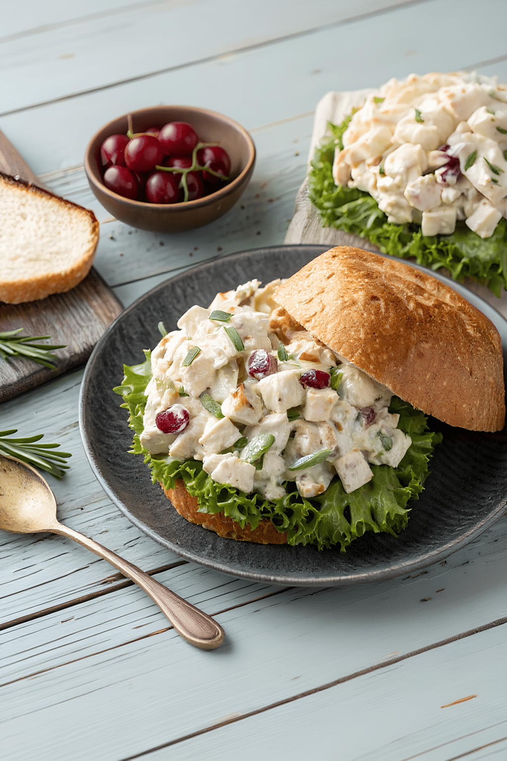 Close view of finished ultimate chicken salad