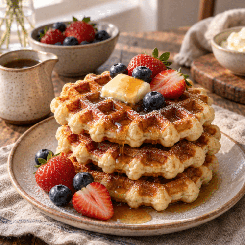 4 ingredient dutch cream waffles finished dish