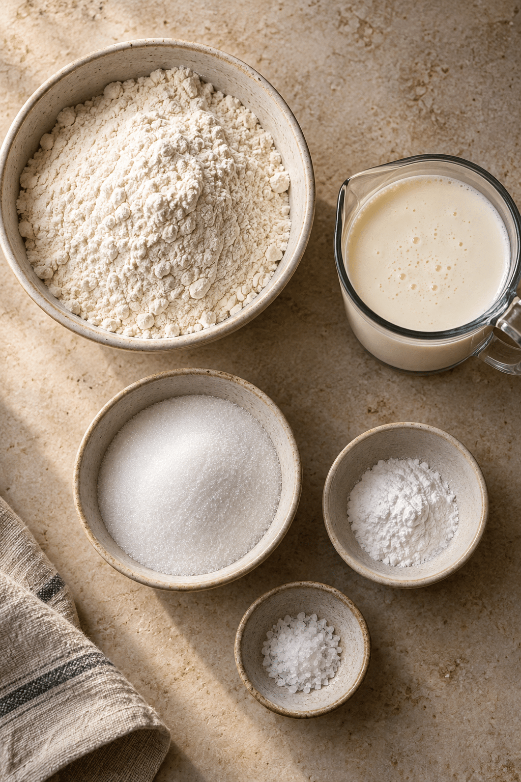 Ingredients for 4 ingredient dutch cream waffles