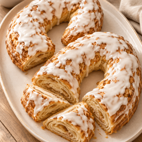 almond kringle with almond icing