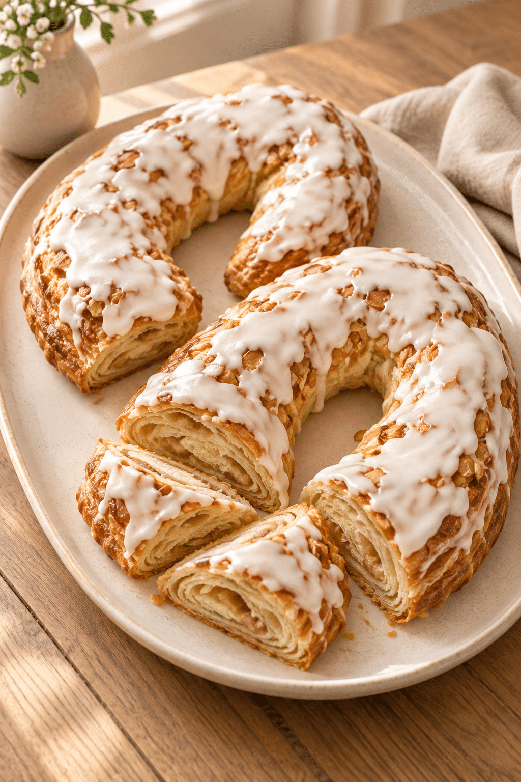 almond kringle with almond icing