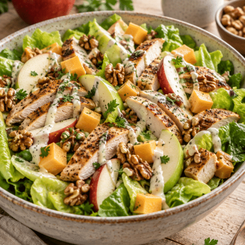 chicken salad with apples finished dish