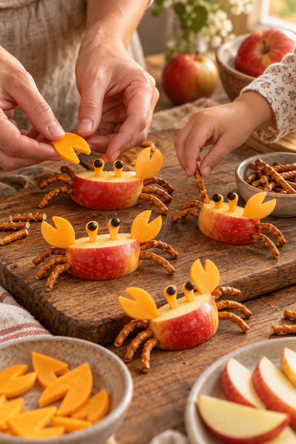 apple crab snacks for kids preparation
