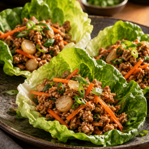 Asian lettuce wraps finished dish