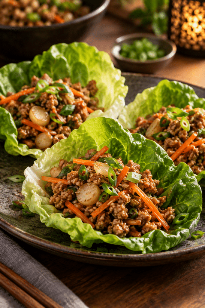 Asian lettuce wraps finished dish