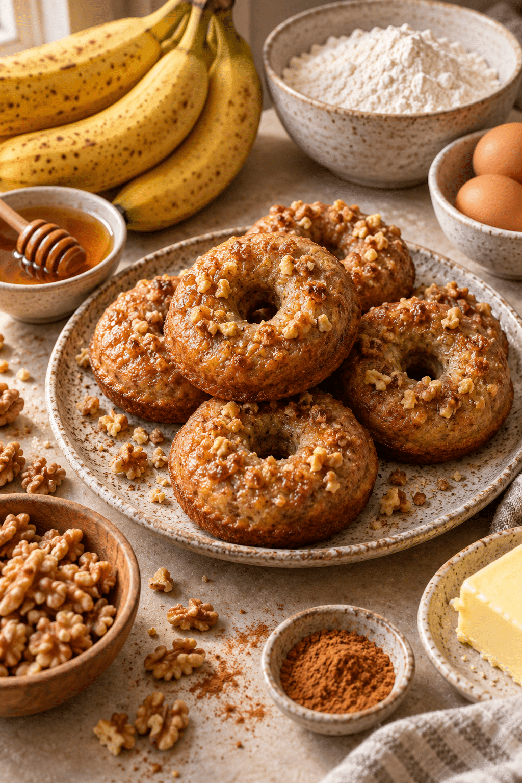 ingredients for banana bread donuts