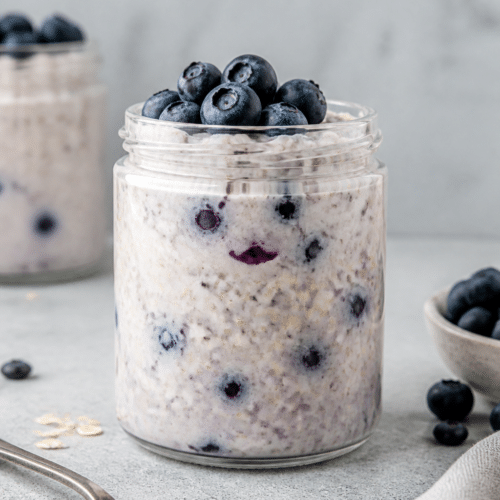 blueberry overnight oats finished dish